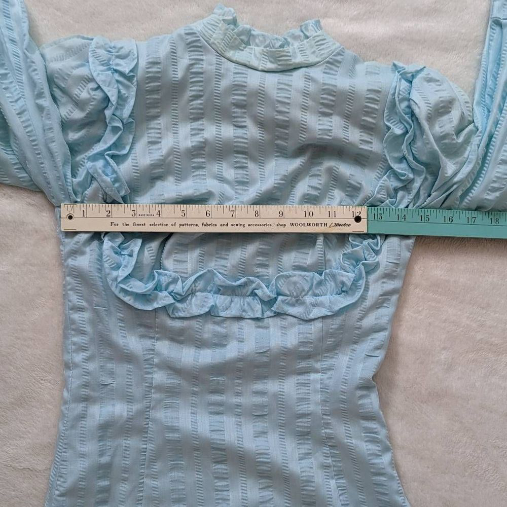 Vintage Juliet Sleeve Robin-Egg Blue Maxi Dress - Picture 6 of 16